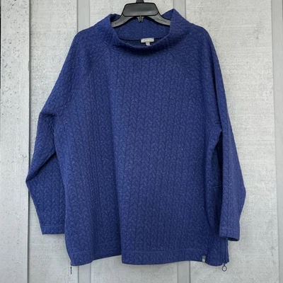 Pullover T by Talbots para mujer XL azul acolchado cuello falso manga larga de gran tamaño Foto 1 de 4