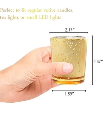 Золотой Votive подсвечники, ртутного стекла Tealight подсвечник набор из 15 - Изображение 1 из 4
