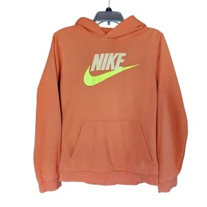 Nike Size XL Youth Girls Pullover Hoodie Sweatshirt Orange Cotton/Poly Logo - Picture 1 of 11