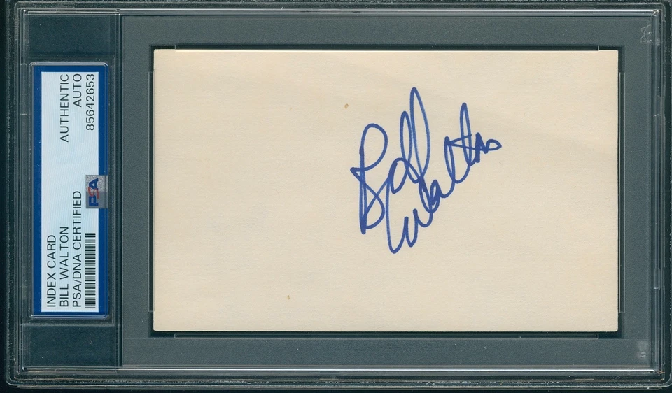 Tarjeta índice del Salón de la Fama del Baloncesto Bill Walton UCLA firmada autografiada PSA/DNA Foto 1 de 1