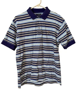 Polo uomo Ivy Crew Classics taglia L manica corta a righe ricamata - Foto 1 di 6