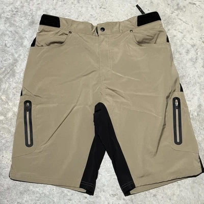 Pantalones Cortos Zoic Hombre XL Ether Bicicleta de Montaña Rendimiento Beige Negro Ajustable Foto 1 de 4