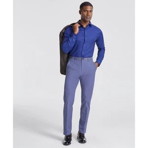 Michael Kors Pants Mens 42x32 Ash Blue Dress Pants Cotton Blend Flat Front NWT - Picture 1 of 9