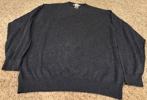 I Levrieri Long Sleeve Cashmere Silk Blend Sweater Blue Mens Size 2XL Knit Italy - Picture 1 of 3