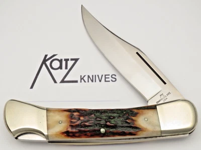 Vintage KATZ Seki Japan Made Lockback Folding Knife - Stag Handles - QUALITY!! - Image 1 of 4