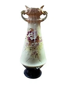 Robert Hanke Austria Art Nouveau Floral Porcelain Vase 13” Floral Hand Painted - Picture 1 of 12