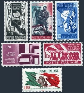 Italy 903-908, MNH. Mi 1174-1179. Italian Resistance Movement during WW II. 1965 - Picture 1 of 1