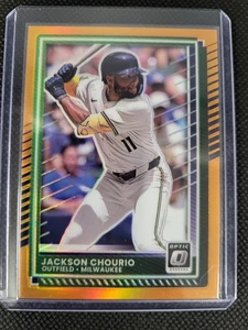 2025 DONRUSS BASEBALL OPTIC ORANGE /199 JACKSON CHOURIO MILWAUKEE BREWERS #99 - Picture 1 of 2