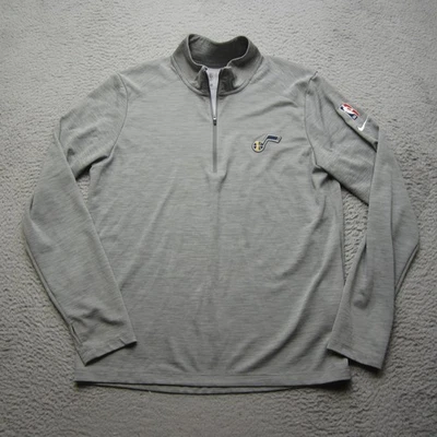 Utah Jazz 1/4 Zip Pullover Mens L Gray NBA Basketball Nike Dri Fit Long Sleeve - Image 1 of 4