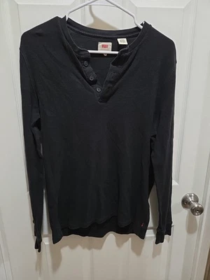 Levi’s men’s long sleeve waffle knit Henley shirt. - Image 1 of 4