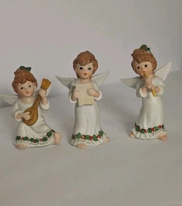 Trío de músicos de ángeles de Navidad Lefton China de colección 00055 Japón - Imagen 1 de 6