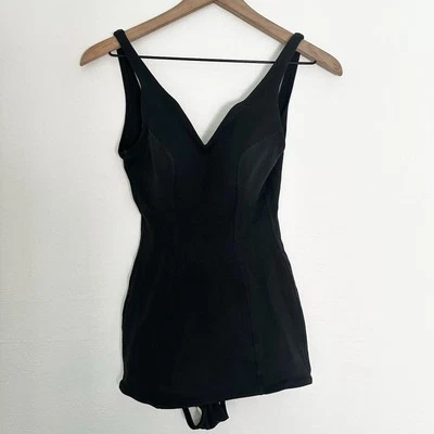 Traje de baño vintage JANTZEN años 60 para mujer 14 una pieza negro retro vestido pinup Foto 1 de 4