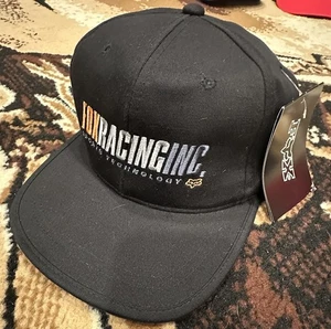 NWT Vintage Fox Motocross Racing Hat Black Snapback OSFA Embroidered - Picture 1 of 6