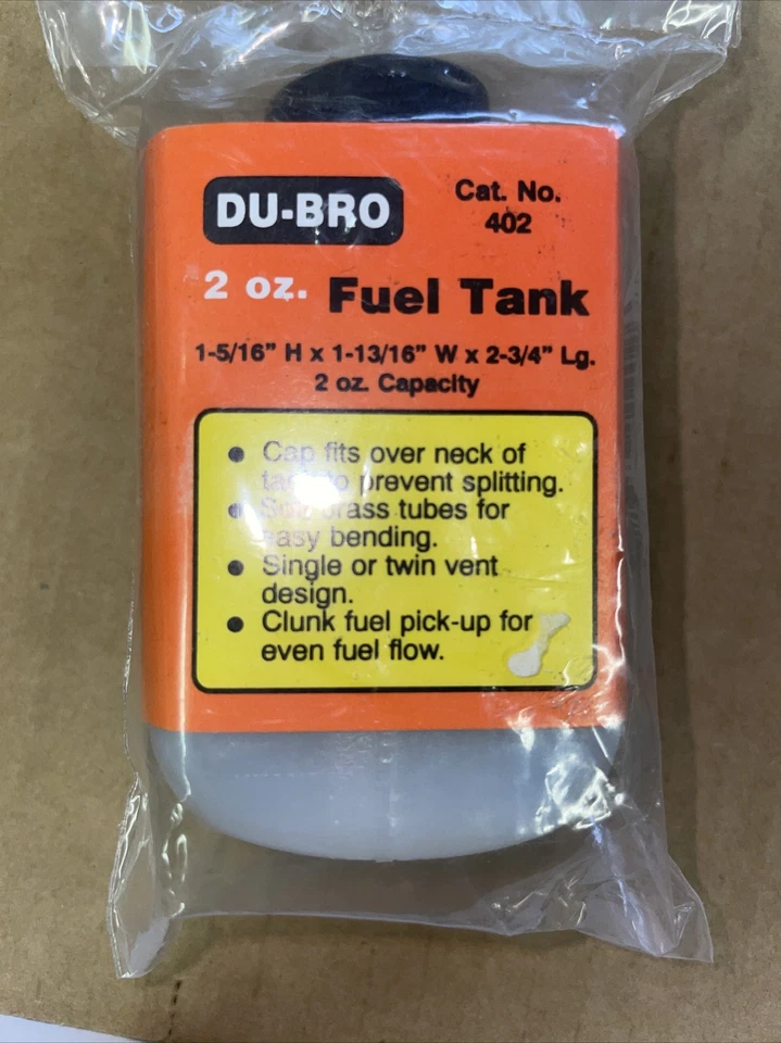 Dubro 2-Ounce 2 oz RC Remote Control Airplane Nitro / Gas Fuel Tank DUB402 • - Image 1 of 1