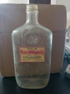 Antique Rare 1900's Druggist Rye Whiskey Bottle Cope Brothers Beaver City NE - Picture 1 of 8