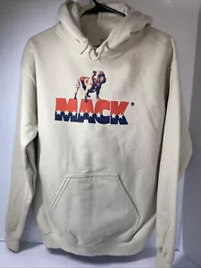 Mack Trucks Vintage Style Built To Outlast Fleece Hoodie Sweatshirt Mens S Beige - Picture 1 of 4