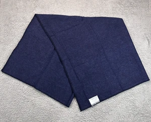 Faribault Mills Navy Blue Wool Blend Throw Blanket 51x44 Made In the USA Warm - Picture 1 of 6