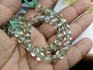 Cuentas de cubo facetadas de amatista verde AAA 8–8,5 mm | 8" para hacer joyas - Imagen 1 de 3