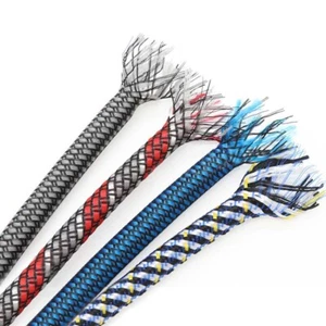 Gewebeschlauch, Geflechtschlauch Kabel Boxenkabel Lautsprecherkabel Stromkabel - Picture 1 of 24