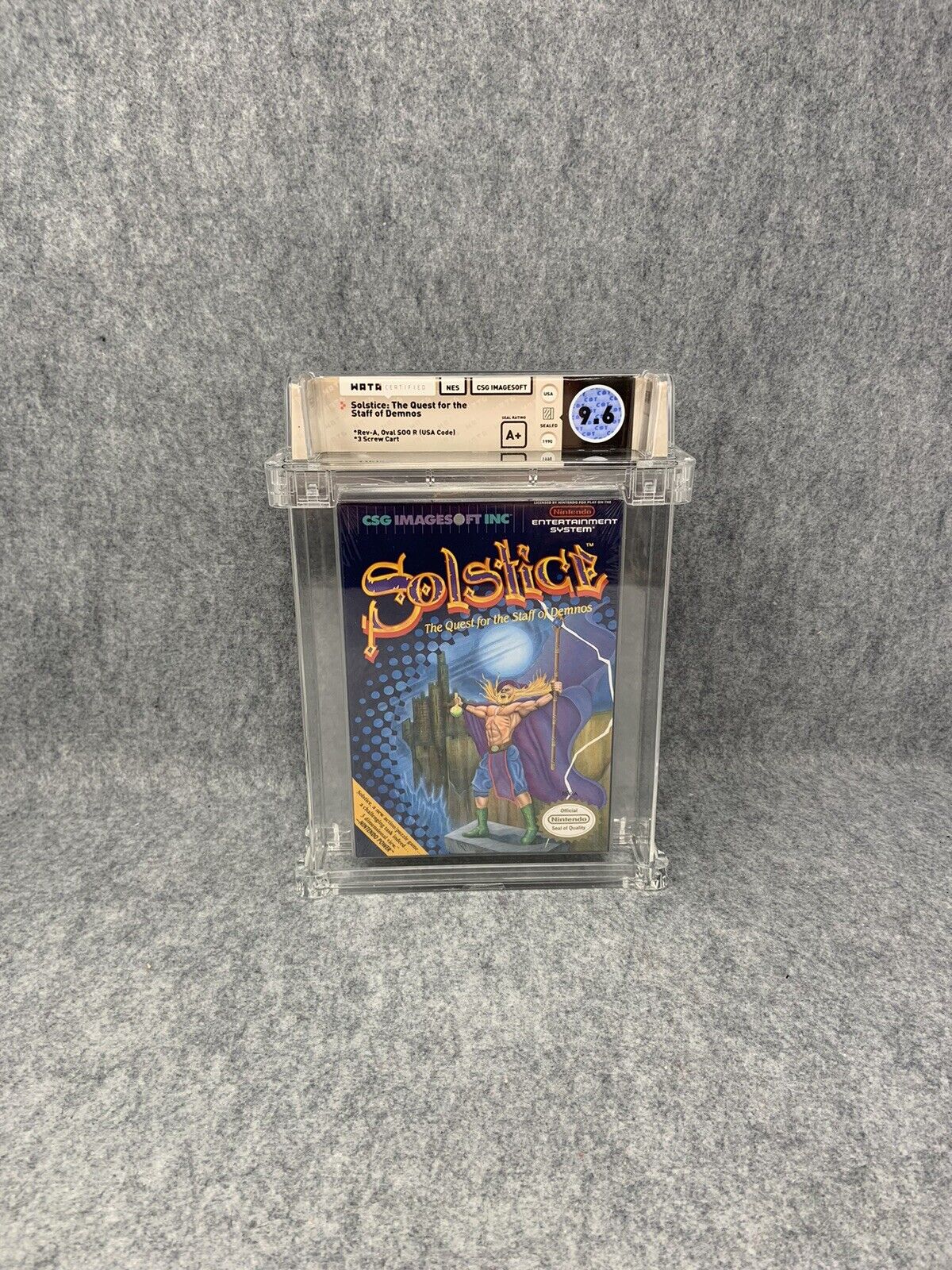 Solstice The Quest for the Staff of Demons Nintendo NES WATA Grade 9.6 A+ Mint!