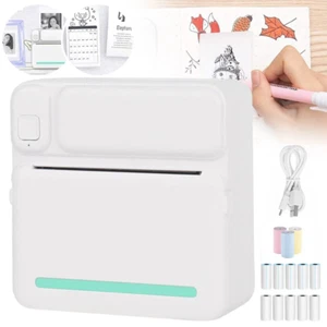 Mini Fotodrucker Tragbarer Sofortbilddrucker Bluetooth Kleiner Handy Fotodrucker - Bild 1 von 13
