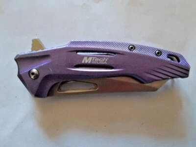 M-tech USA folding blade knife MT-A1131PL, purple & silver - Image 1 of 3
