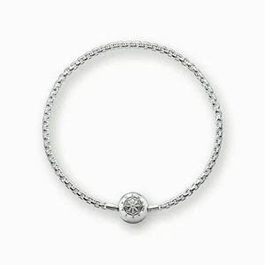 Thomas Sabo Sterling Silver Karma Bead Bracelet Bright or Blackened Silver - Picture 1 of 7