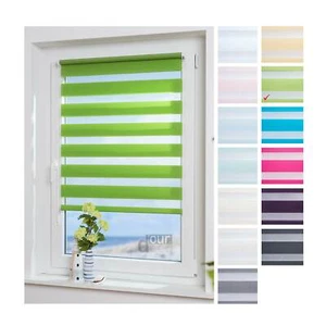 ourdeco® Doppelrollo, Duo-Rollo Mini Klemmfix Rollo Montage ohne Bohren grün - Bild 1 von 7