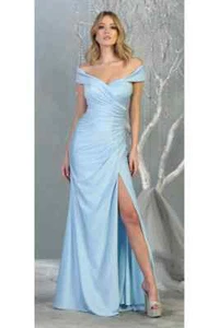 Womens Dresses For Prom Evening Formal Long Off The Shoulder Sheath Plus Size - Picture 1 of 18