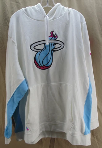 Nwot Nike Miami Heat Vice City NBA White Hoodie Pullover Sweatshirt Men's 3XL Cover