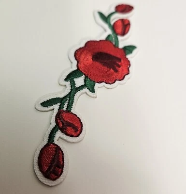 Beatiful Rose - Embroidered patch - Iron On - Decorative - 4.5 Inches In Length - Image 1 of 4
