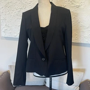 J. Crew Womens Black Single Breasted One Button Blazer  Triacetate Sz 10 - Picture 1 of 9