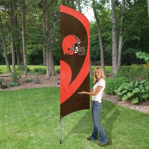 Cleveland Browns Tall Team Swooper Flag 8.5ft Flag w 11.5ft Pole NFL Cover