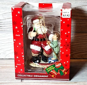 Coca-Cola Santa Visits Little Girl Ornament Collection NIB Trevco - Picture 1 of 6
