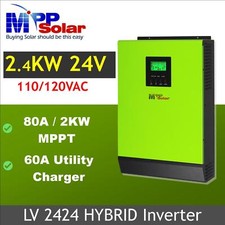 Hybrid Solar inverter 2400w 24V 110V 80a MPPT solar charger 60a battery charger