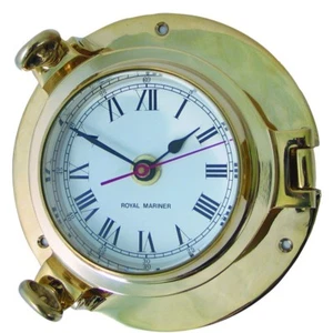 Clocks & Tide Clocks in cast brass Small 3" Ships Porthole Style Barometers, - Picture 1 of 12