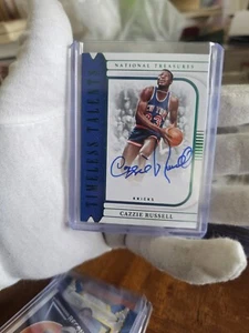 2022-23 CAZZIE RUSSELL Green 1/5 AUTO PANINI NATIONAL TREASURES 1/1 SSP - Picture 1 of 3