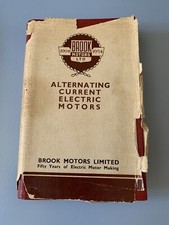 Alternating Current Electric Motors 1904-1954 - Brook Motors Limited - Rare D/J
