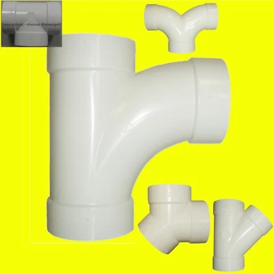 DIVERSE Abzweiger 90°, 2x90°, 45°, 2x45°, weiß 2"/50,8mm, Rohrabzweig Zentralstaubsauger