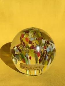 Vintage Colourful Lampwork Confetti Art Glass Paperweight Pontil Mark Unsigned - Picture 1 of 8