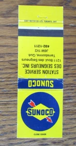 CUBIERTA DE CAJA DE CERILLAS DE GASOLINERA SUNOCO: TERREBONNE, QUEBEC CUBIERTA DE CERILLAS VACÍA -B23 - Imagen 1 de 2