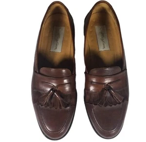 Mezlan Santander Men's Brown Leather Slip-On Tassel Loafer Dress Shoes Sz 10 M - Picture 1 of 19