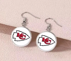 Kansas City Chiefs Football Team Earrings Fan Decor Merch Jewelry Gift - Picture 1 of 1
