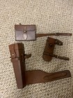 Side Saddle Fox Hunt Antique Leather Sandwich Case Canteen Fence Pliers England