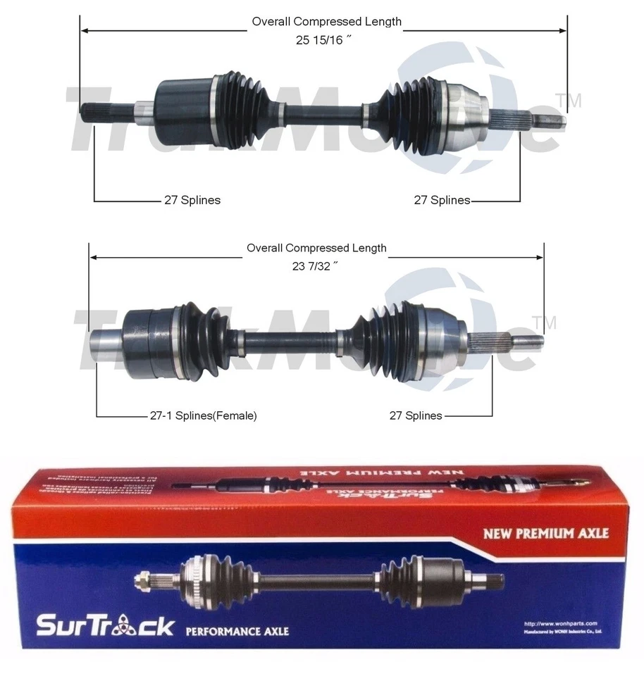 Комплект валов передней оси полного привода/полноприводного двигателя SurTrack для Explorer Lincoln Aviator Mercury - Изображение 1 из 1