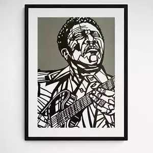 Obras de arte originales BB KING, guitarra de blues, Lucille, B.B. Obras de arte a gran escala de King - Imagen 1 de 6