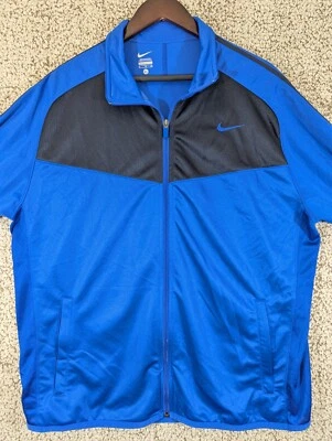 Chaqueta deportiva Nike para hombre con cremallera completa azul ligero con rayas negras talla XL Foto 1 de 4