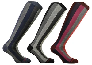PRESTIGE - 3 PAIA CALZE UOMO LUNGHE IN CALDO COTONE A RIGHE VERTICALI MULTICOLOR - Imagen 1 de 13