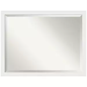 Amanti Art Modern Mirror 33.5" H x 43.5" W Beveled Glass Rectangle Matte White - Picture 1 of 7