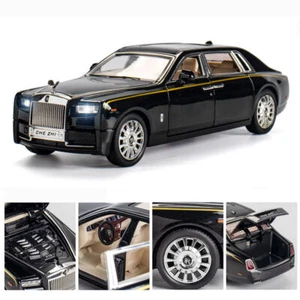 Modellino auto pressofuso 1:24 Rolls-Royce Phantom Limousine giocattolo da collezione nero - Foto 1 di 8